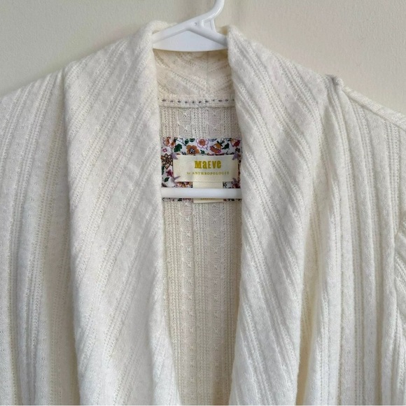 Maeve Anthropologie Women's Size XS Surplice Faux Wrap Front Sweater Ivory - Picture 2 of 7